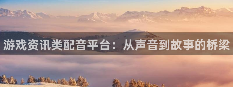 赢咖娱乐注册登录：游戏资讯类配音平台：从声音到故事的桥梁
